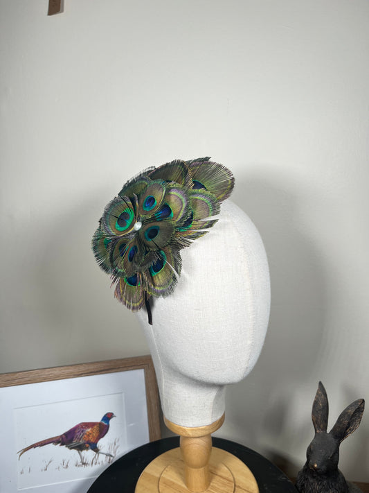 Peacock feather Alice Band