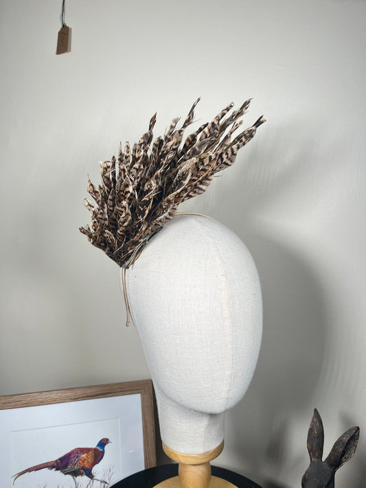 Hen Pheasant Twist Feather Fascinator