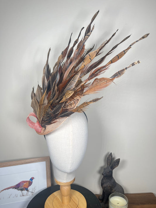 Light Pheasant Fascinator - Pink