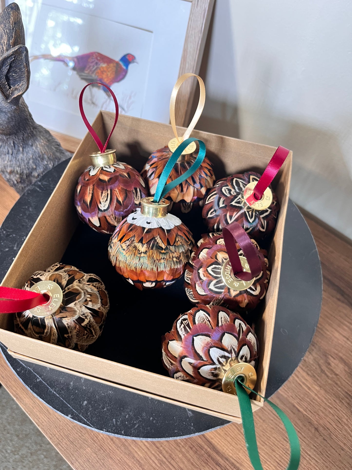 Box of Mixed Feather Baubles - mixed selection