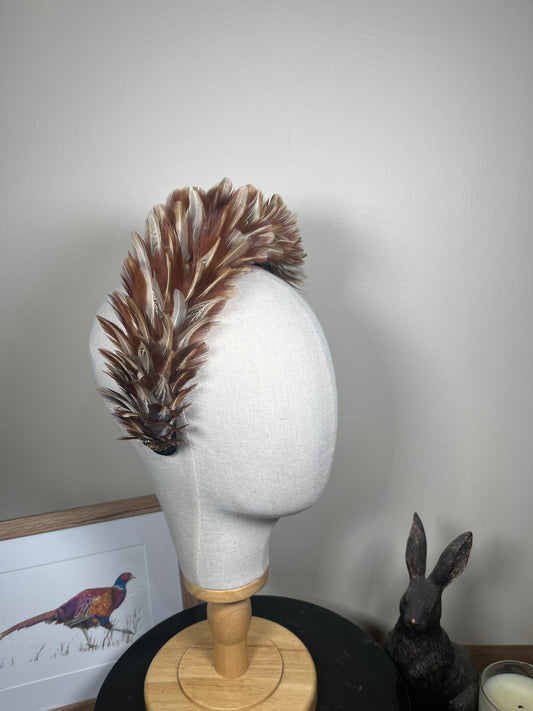 The Olivia, Luxury Velvet Alice Band (Full Feather)