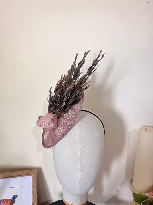 Pheasant Fascinator - dusky purple