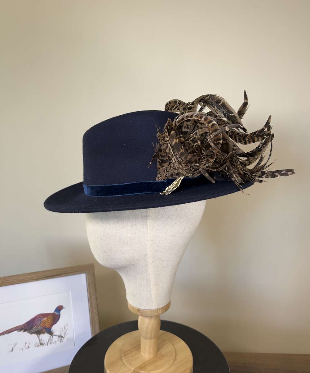 Navy blue fedora hat online