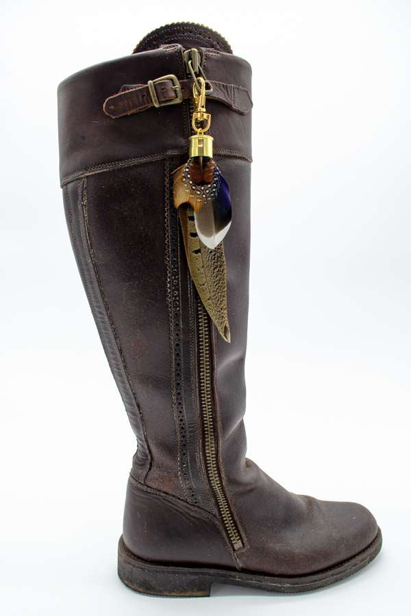 My Fancy Feathers Boot Tassels with mixed feathers.