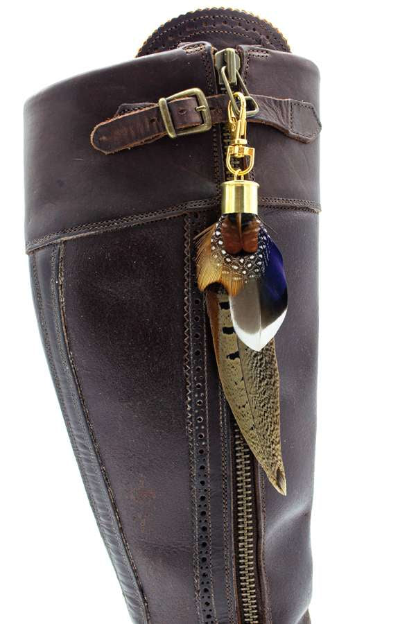 My Fancy Feathers Boot Tassels with mixed feathers.