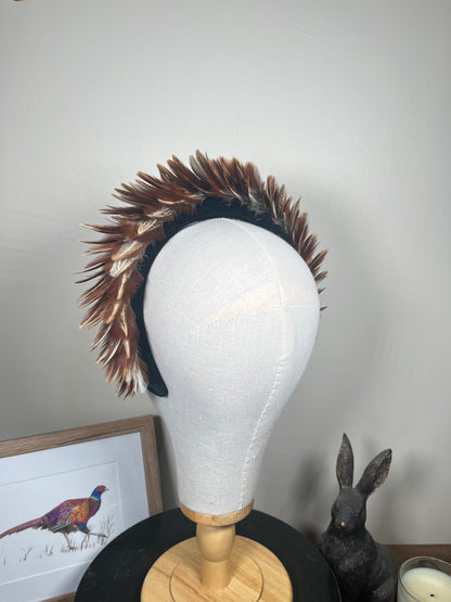 The Olivia, Luxury Velvet Alice Band (Full Feather)