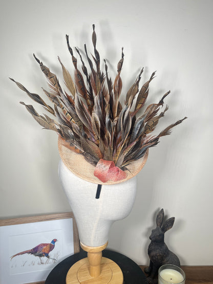 Light Pheasant Fascinator - Pink