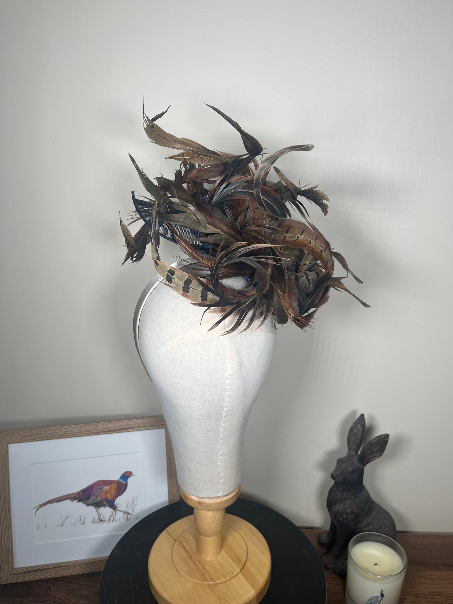 Navy Feather Fascinator - Alice band