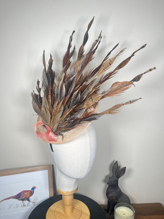 Light Pheasant Fascinator - Pink