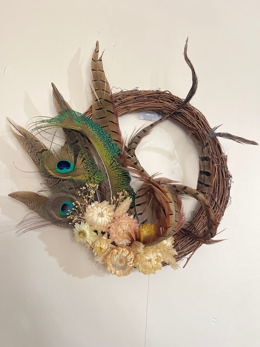 Mixed Feather Wreath - Seasonal