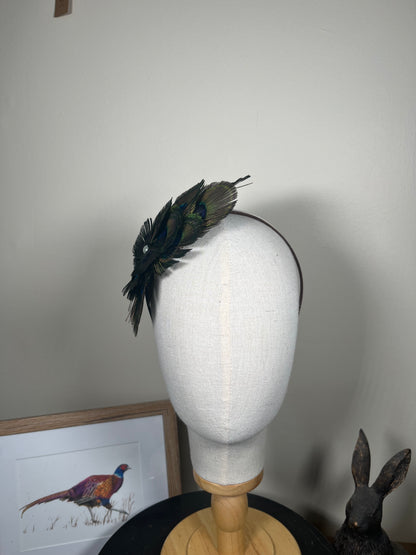 Peacock feather Alice Band