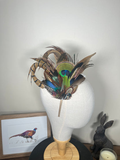 Mixed Feather Fascinator - Alice band