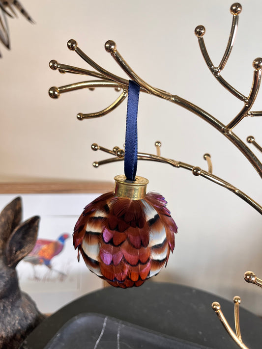 Pheasant and partridge Feather Bauble