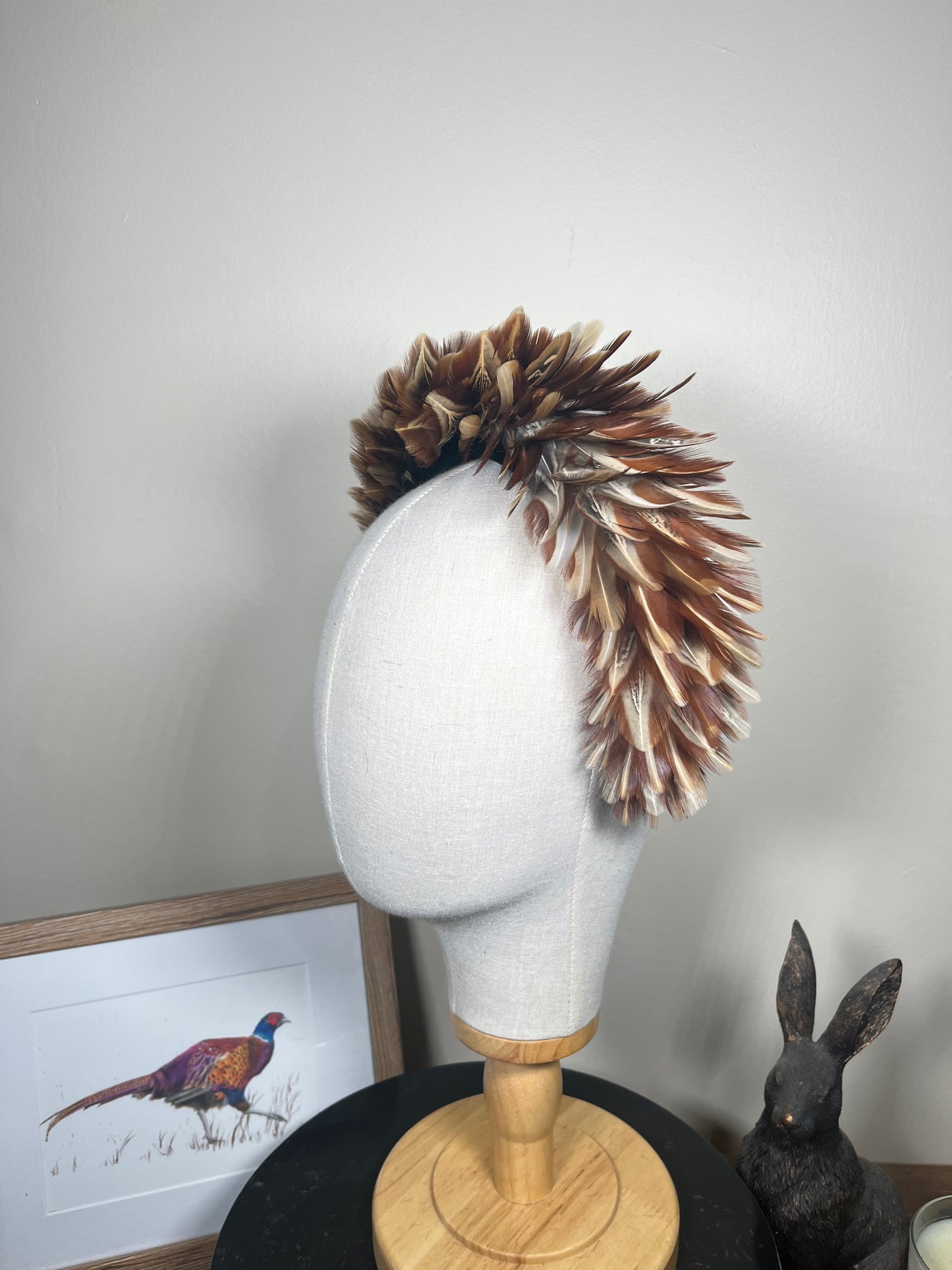 The Olivia, Luxury Velvet Alice Band (Full Feather)