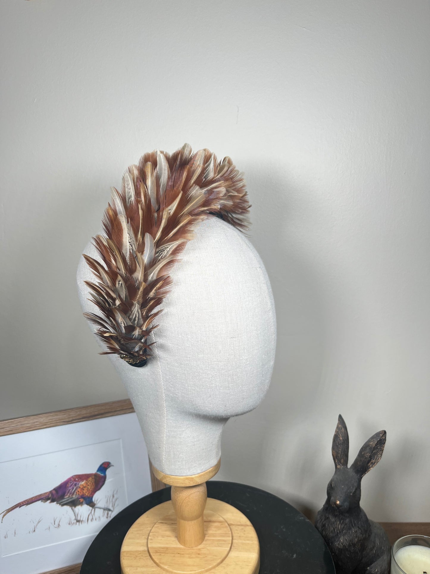 The Olivia, Luxury Velvet Alice Band (Full Feather)