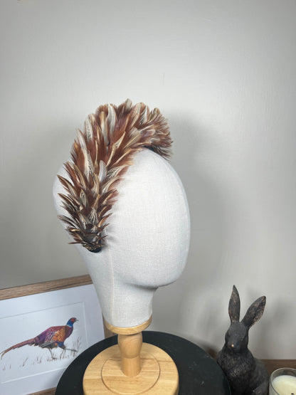 The Olivia, Luxury Velvet Alice Band (Full Feather)