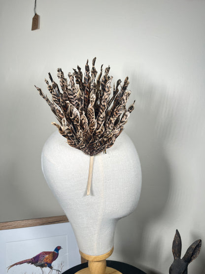 Hen Pheasant Twist Feather Fascinator