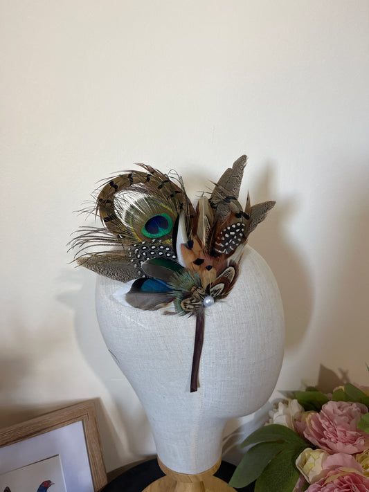 Mixed Feather Fascinator - Alice band