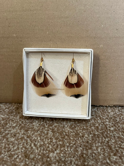 Pheasant Feather Earrings - Sample