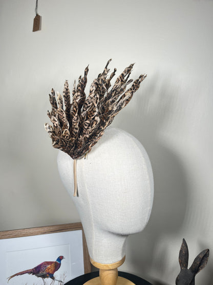 Hen Pheasant Twist Feather Fascinator