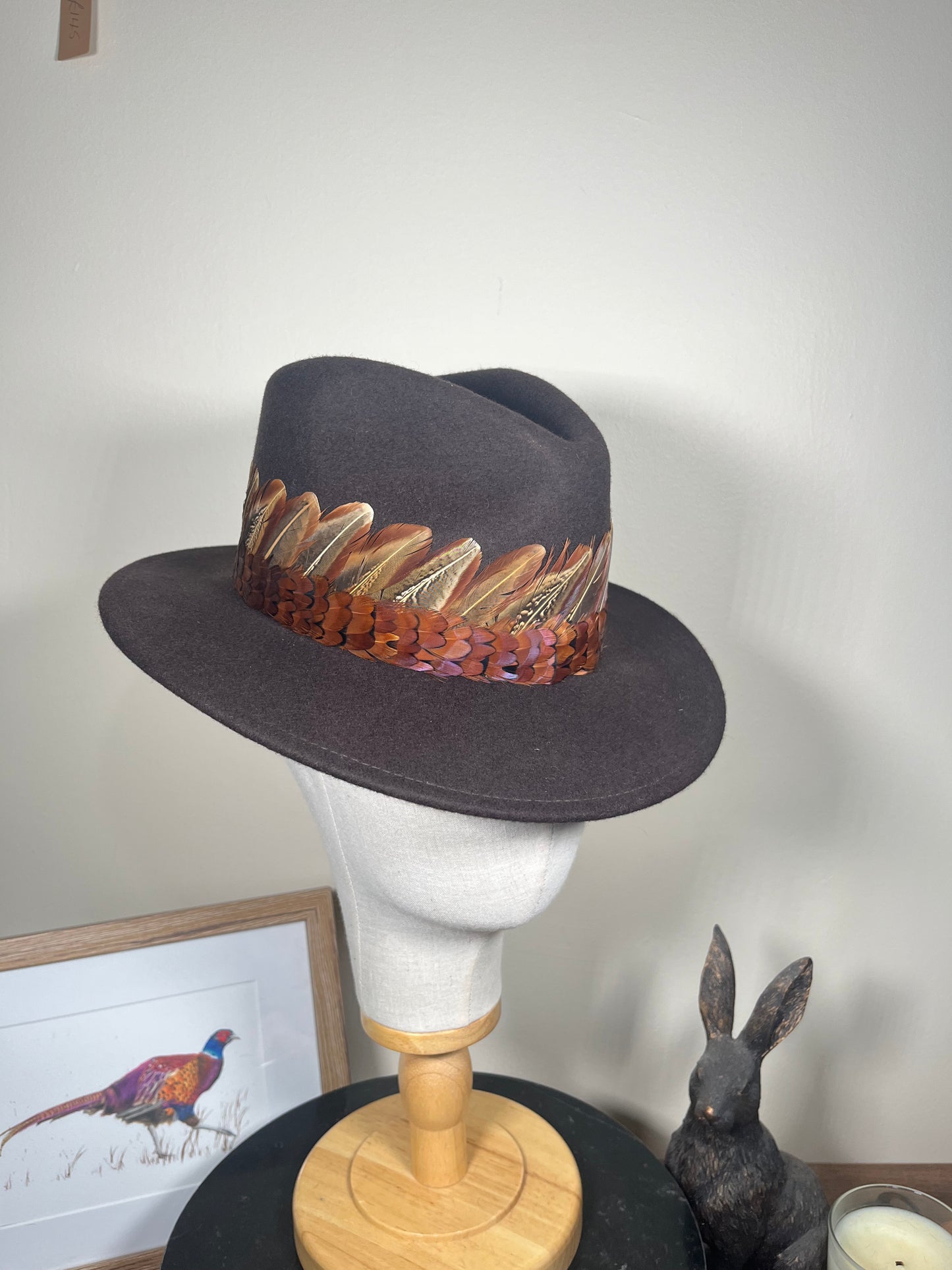 The Isabella in Brown (Pheasant Feather Wrap) (X-Small)