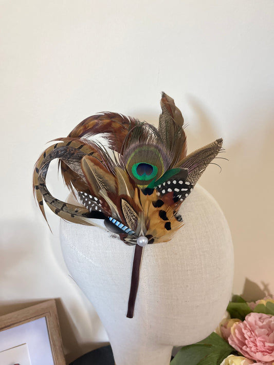 Mixed Feather Fascinator - Alice band