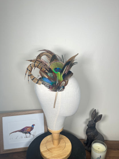 Mixed Feather Fascinator - Alice band