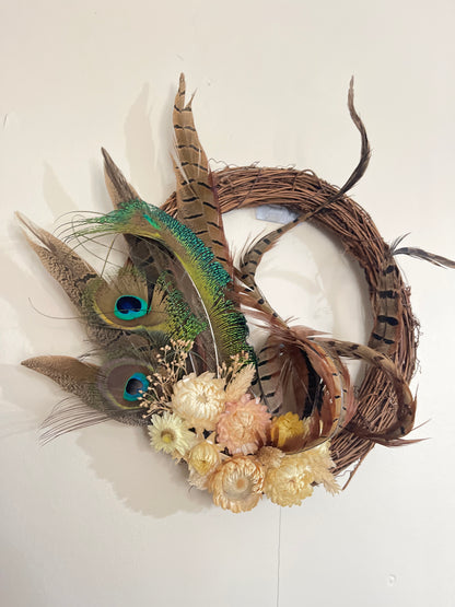 Mixed Feather Wreath - Seasonal