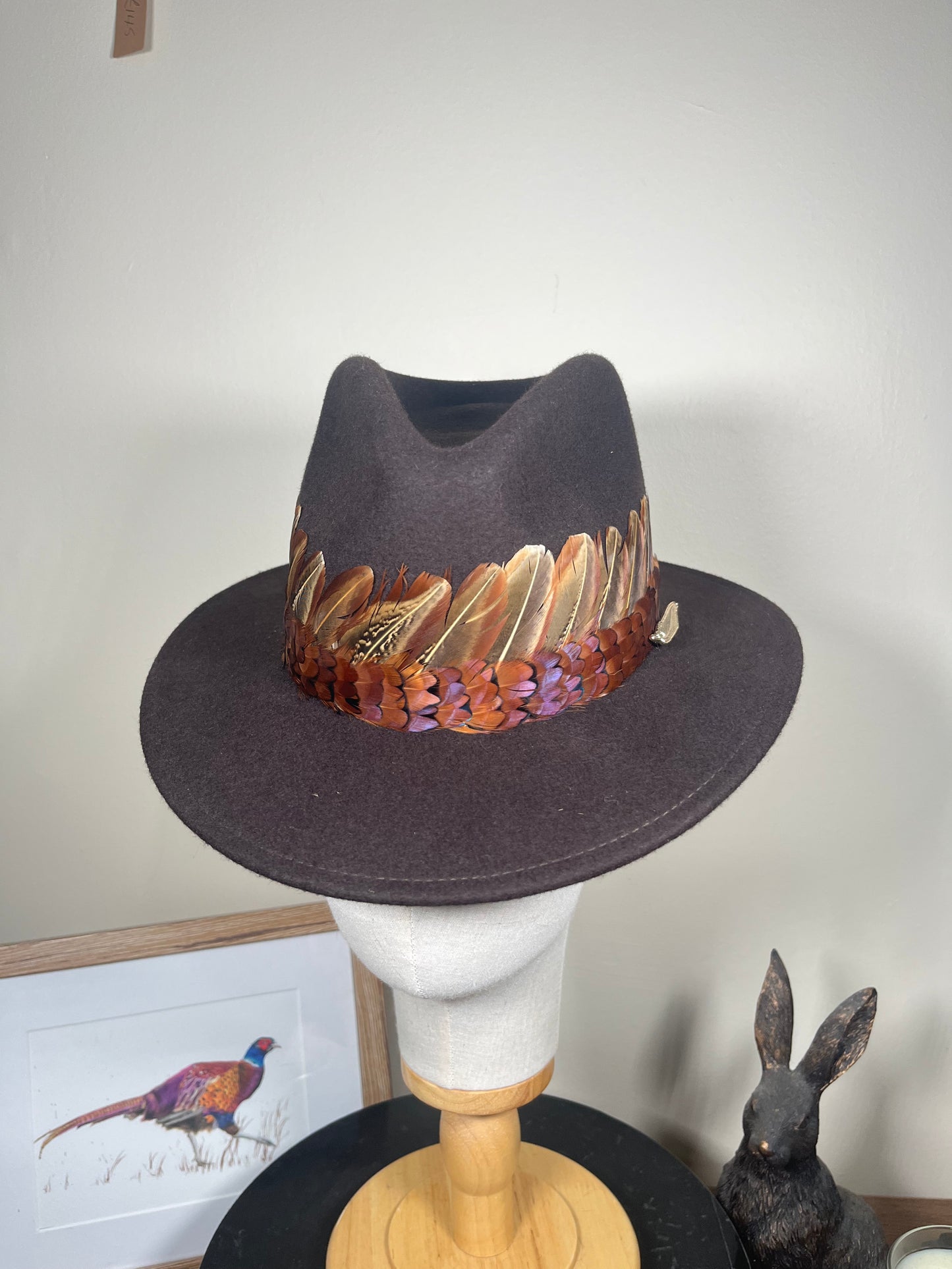 The Isabella in Brown (Pheasant Feather Wrap) (X-Small)
