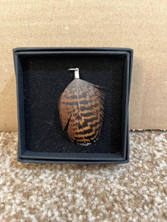 Woodcock Feather Pendant - Sample