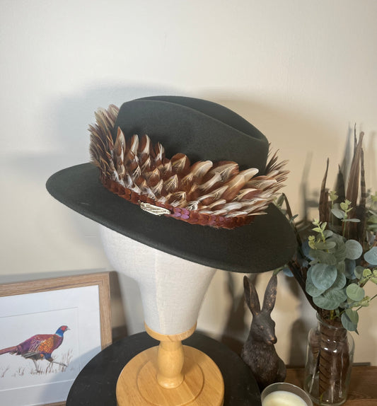 The Isabella in Green (Pheasant Feather Wrap)