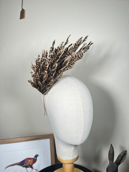 Hen Pheasant Twist Feather Fascinator