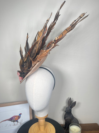 Light Pheasant Fascinator - Pink