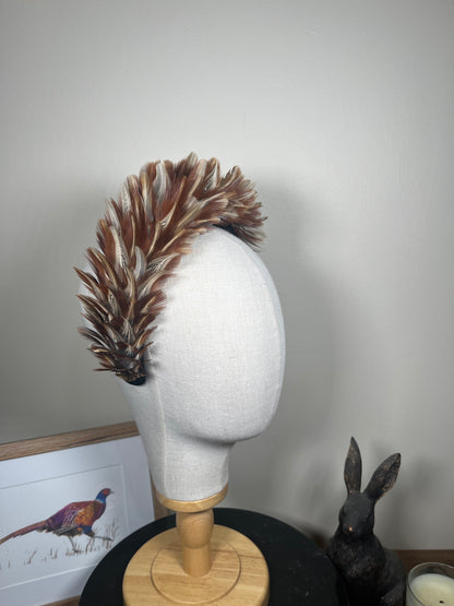 The Olivia, Luxury Velvet Alice Band (Full Feather)