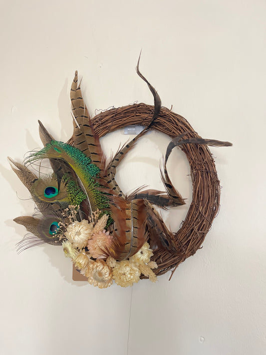Mixed Feather Wreath - Seasonal