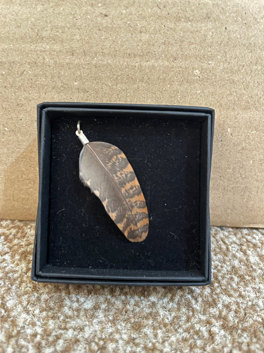 Woodcock Feather Pendant - Sample