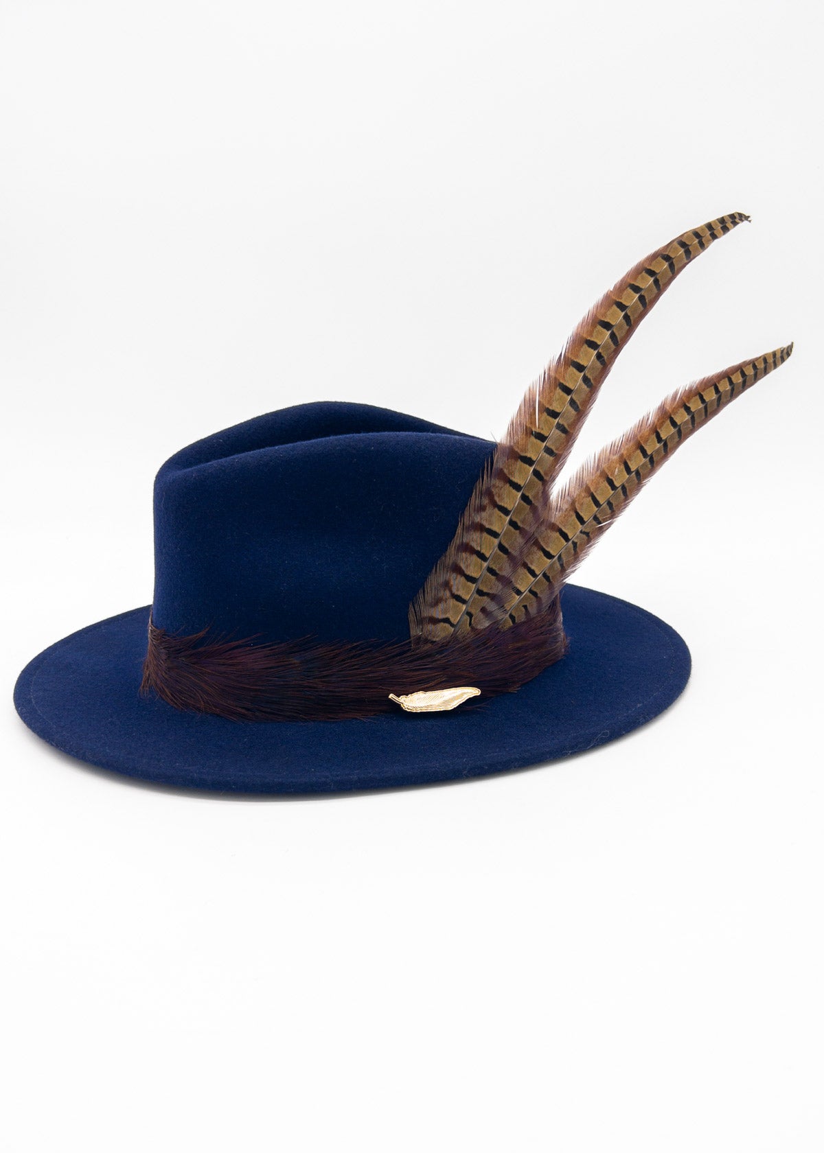 The Isabella in Navy (Pheasant Feather Tail)