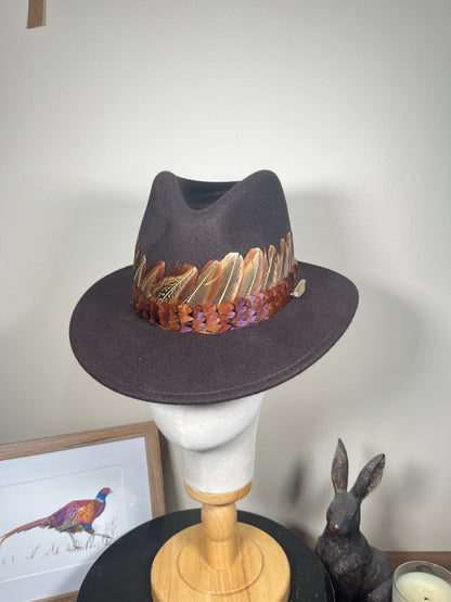 The Isabella in Brown (Pheasant Feather Wrap) (X-Small)