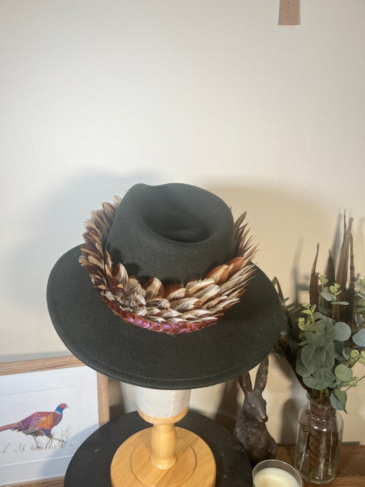 The Isabella in Green (Pheasant Feather Wrap)