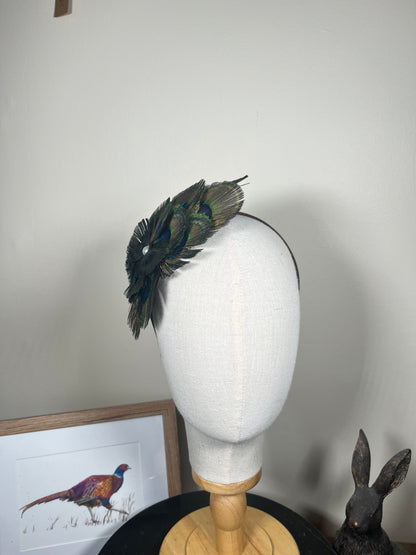 Peacock feather Alice Band