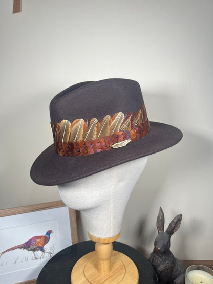 The Isabella in Brown (Pheasant Feather Wrap) (X-Small)