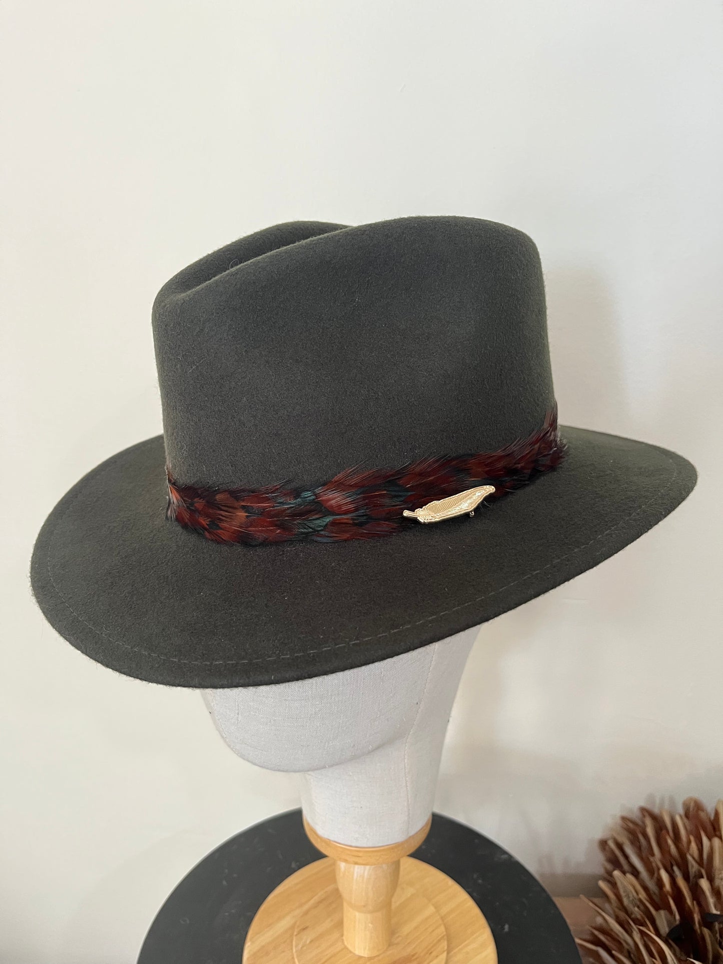 The Isla Fedora (Green, Cockerel Feathers) (Small) Limited Edition
