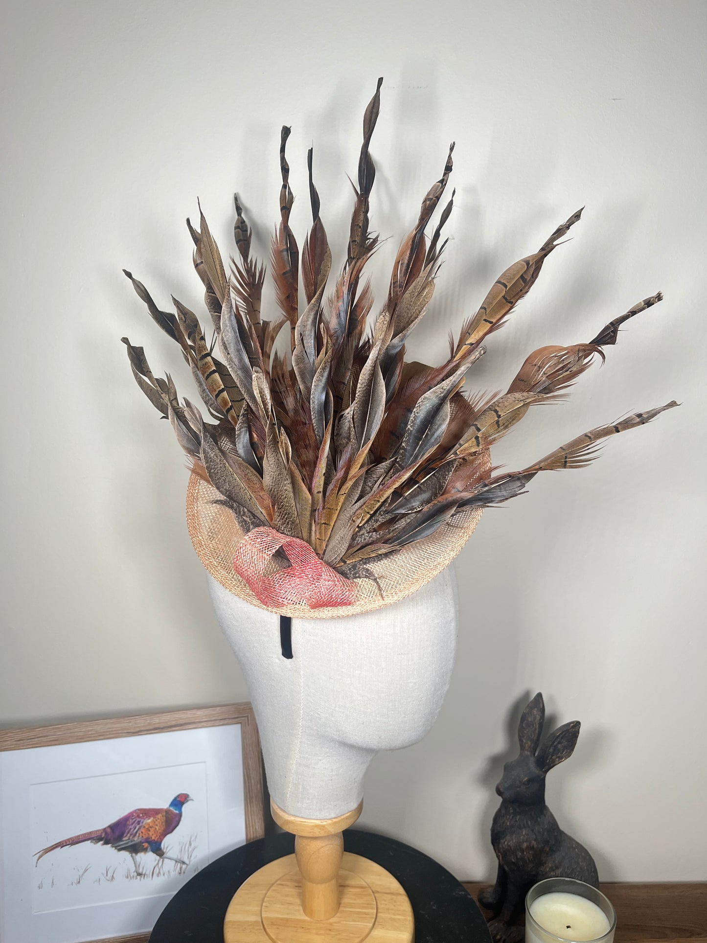 Light Pheasant Fascinator - Pink