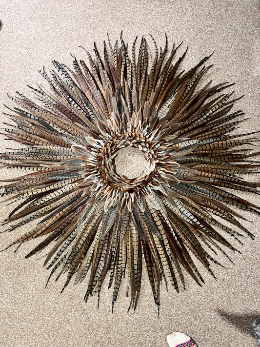 Large Full Feather Tail Wreath -collection only