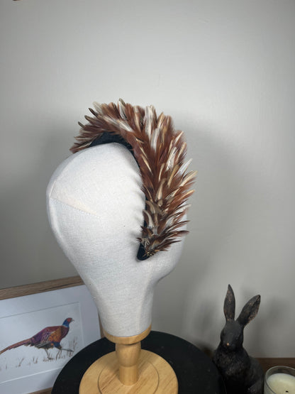 The Olivia, Luxury Velvet Alice Band (Full Feather)