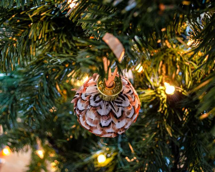 My Fancy Feathers Bauble, pheasant feathers.