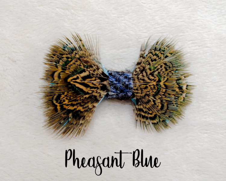 My Fancy Feathers Hair Bow, Pheasant Blue