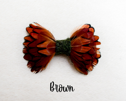 My Fancy Feathers Hair Bow, Brown.