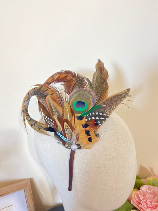 Mixed Feather Fascinator - Alice band
