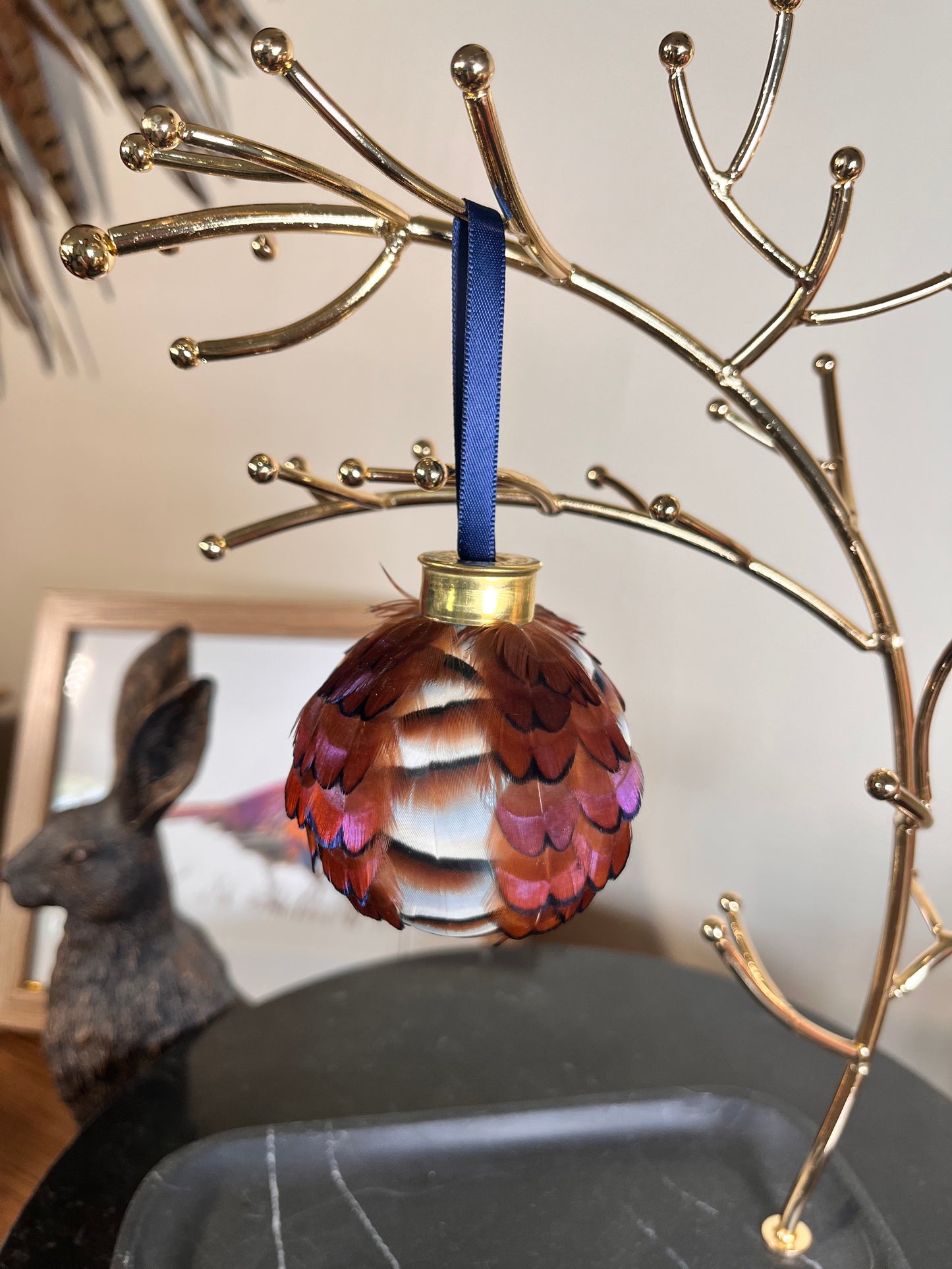 Pheasant and partridge Feather Bauble